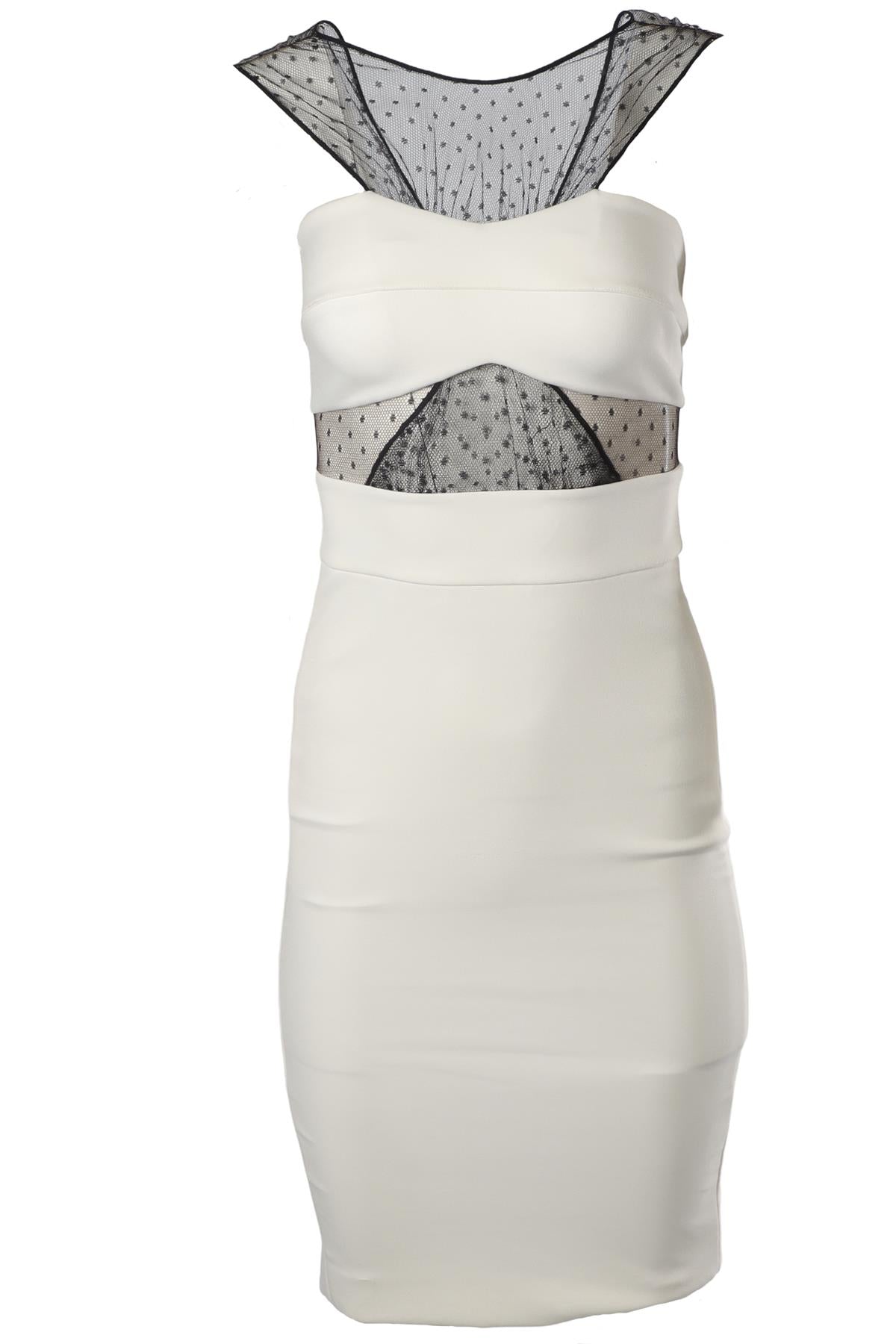 NOAM HANOCH IVORY JERSEY MINI DRESS US 2 UK 6