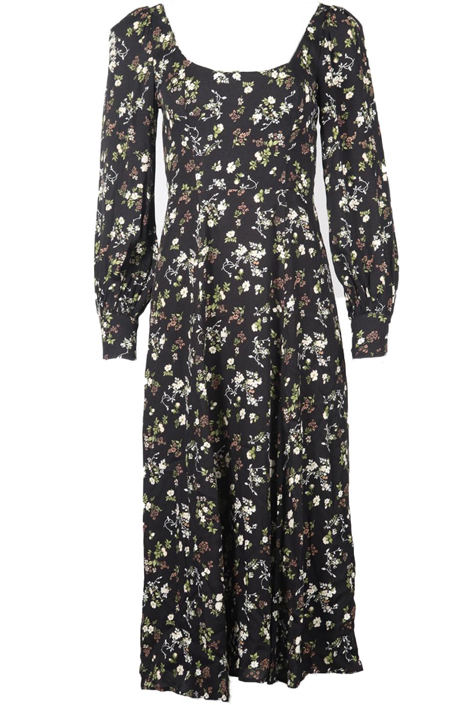 REFORMATION FLORAL PRINT CREPE MIDI DRESS US 4 UK 8