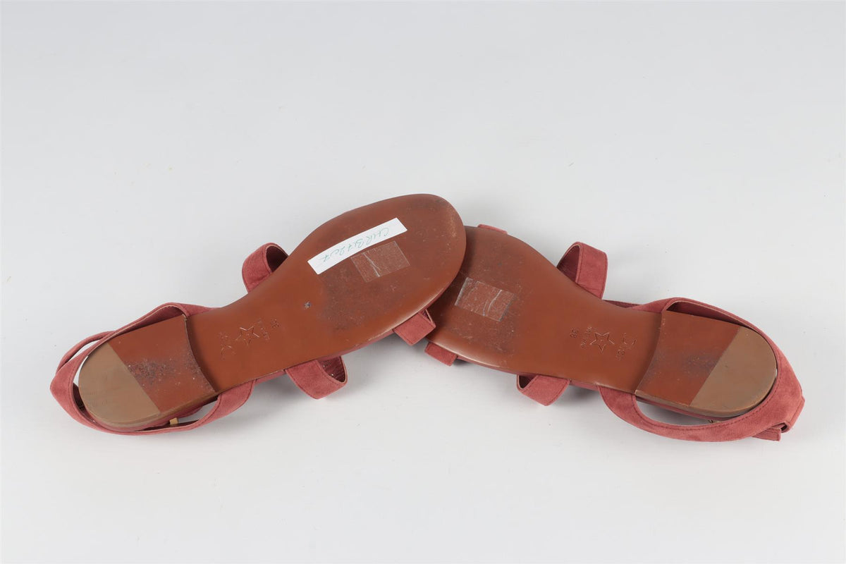CHRISTIAN DIOR PINK DOUBLE D SUEDE SANDALS EU 38 UK 5 US 8