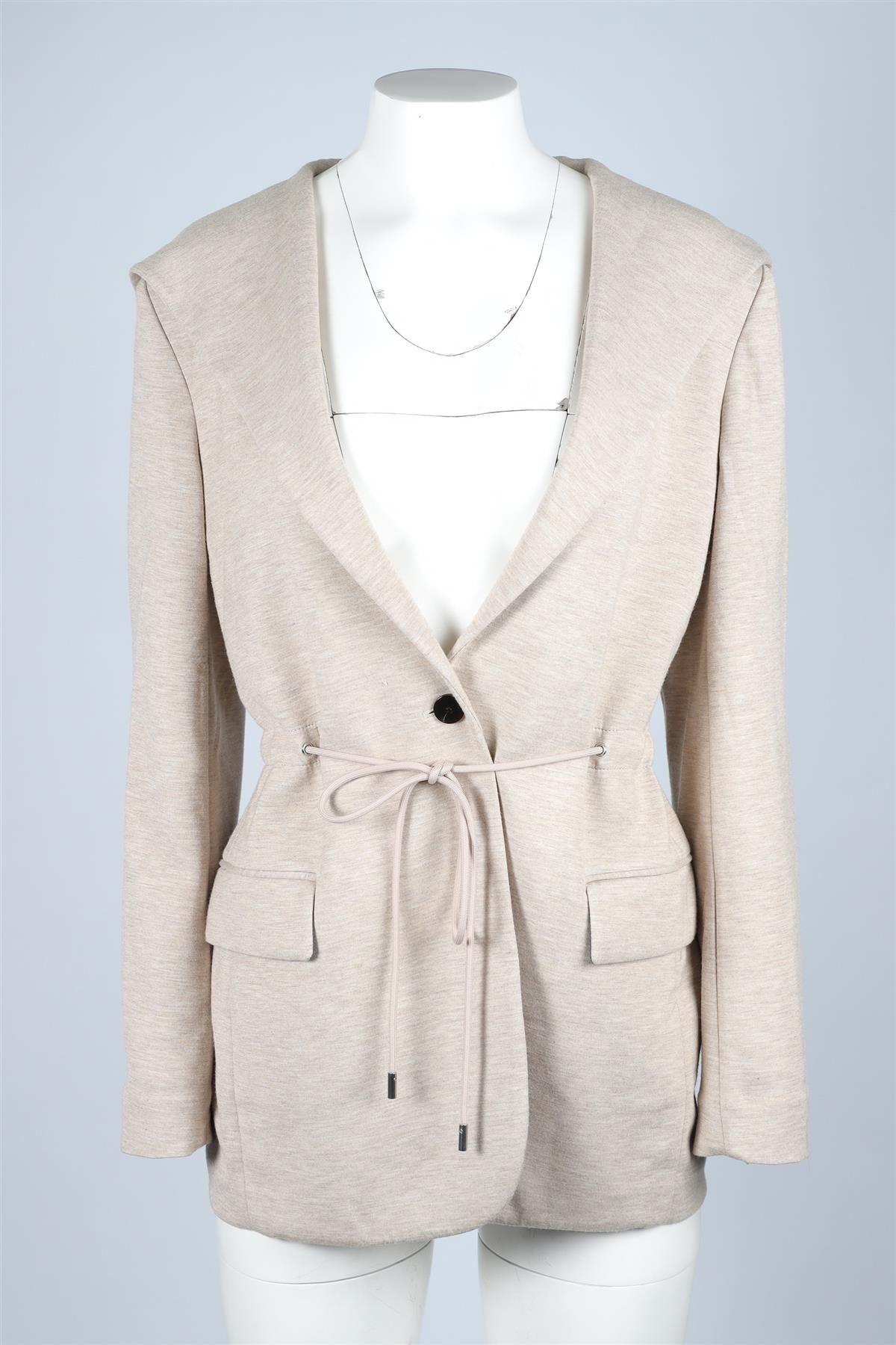 THEORY BEIGE JERSEY JACKET MEDIUM