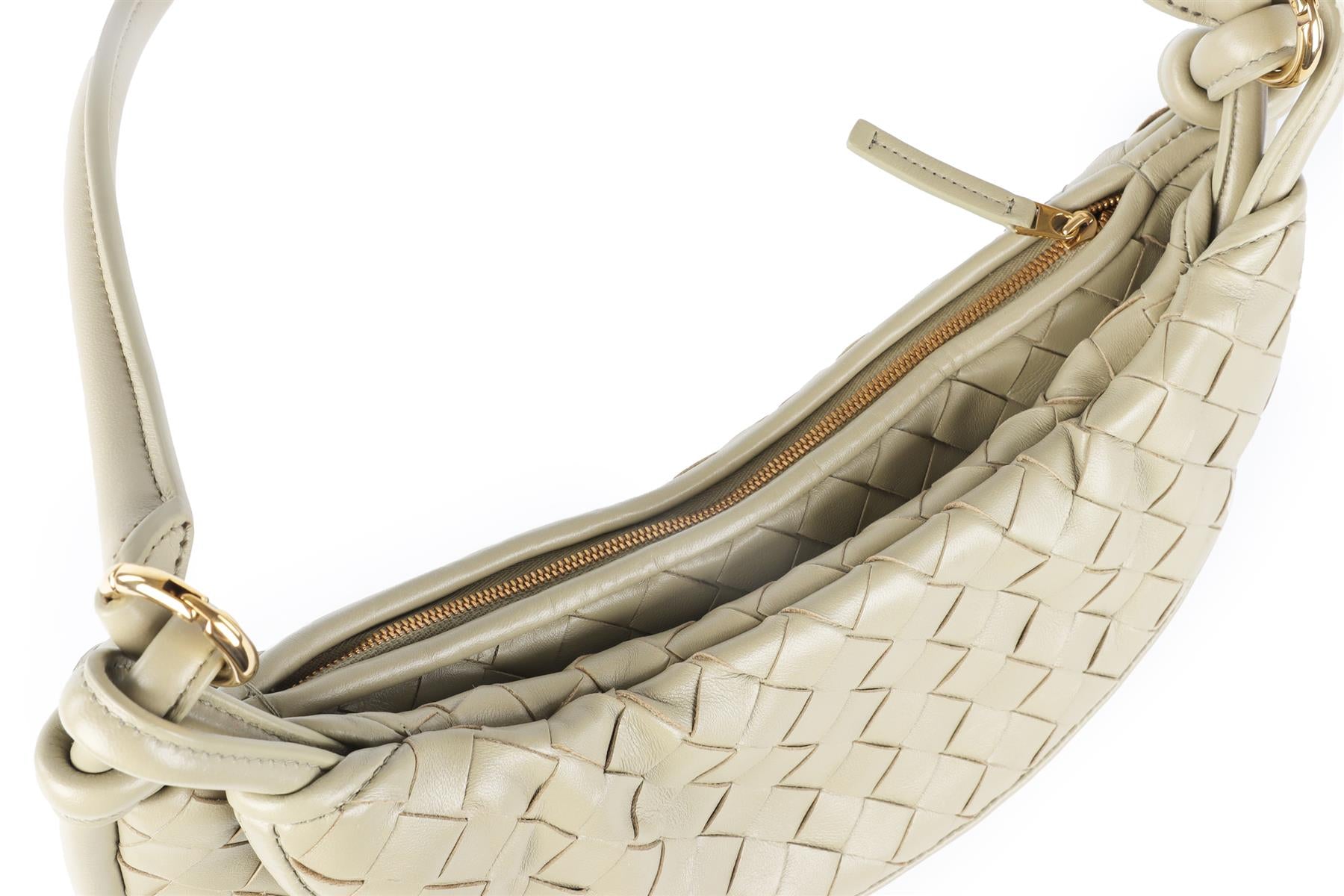 BOTTEGA VENETA GREEN GEMELLI MEDIUM INTRECCIATO LEATHER SHOULDER BAG