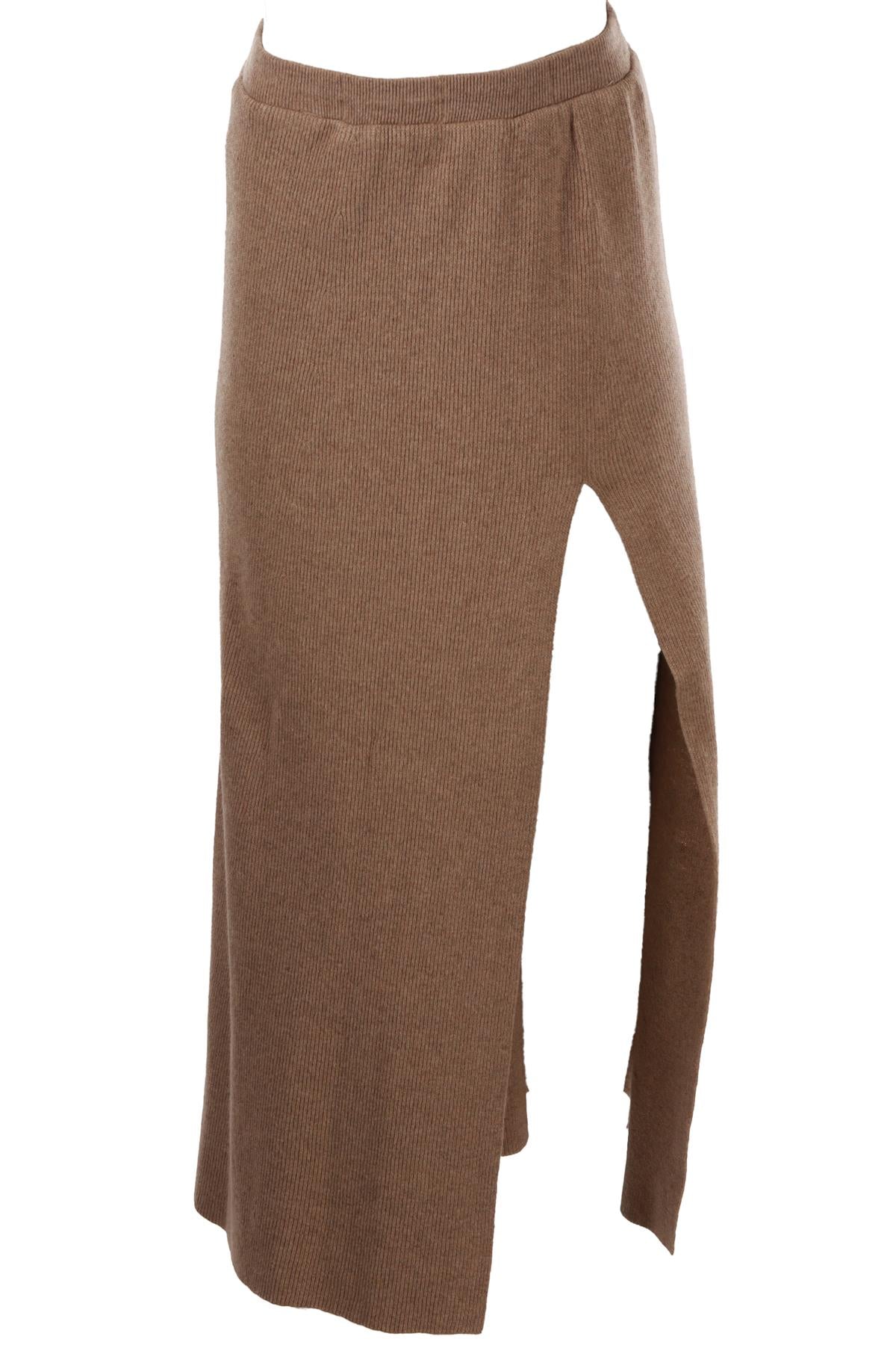 BEIGE KNIT MAXI SKIRT