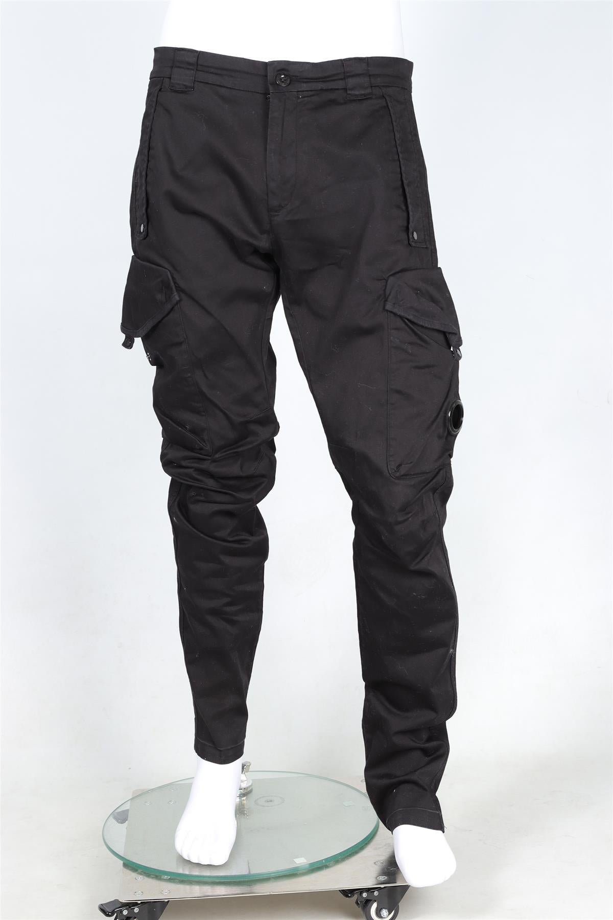 C.P. COMPANY BLACK MEN'S COTTON CARGO PANTS IT 48 UK/US 32