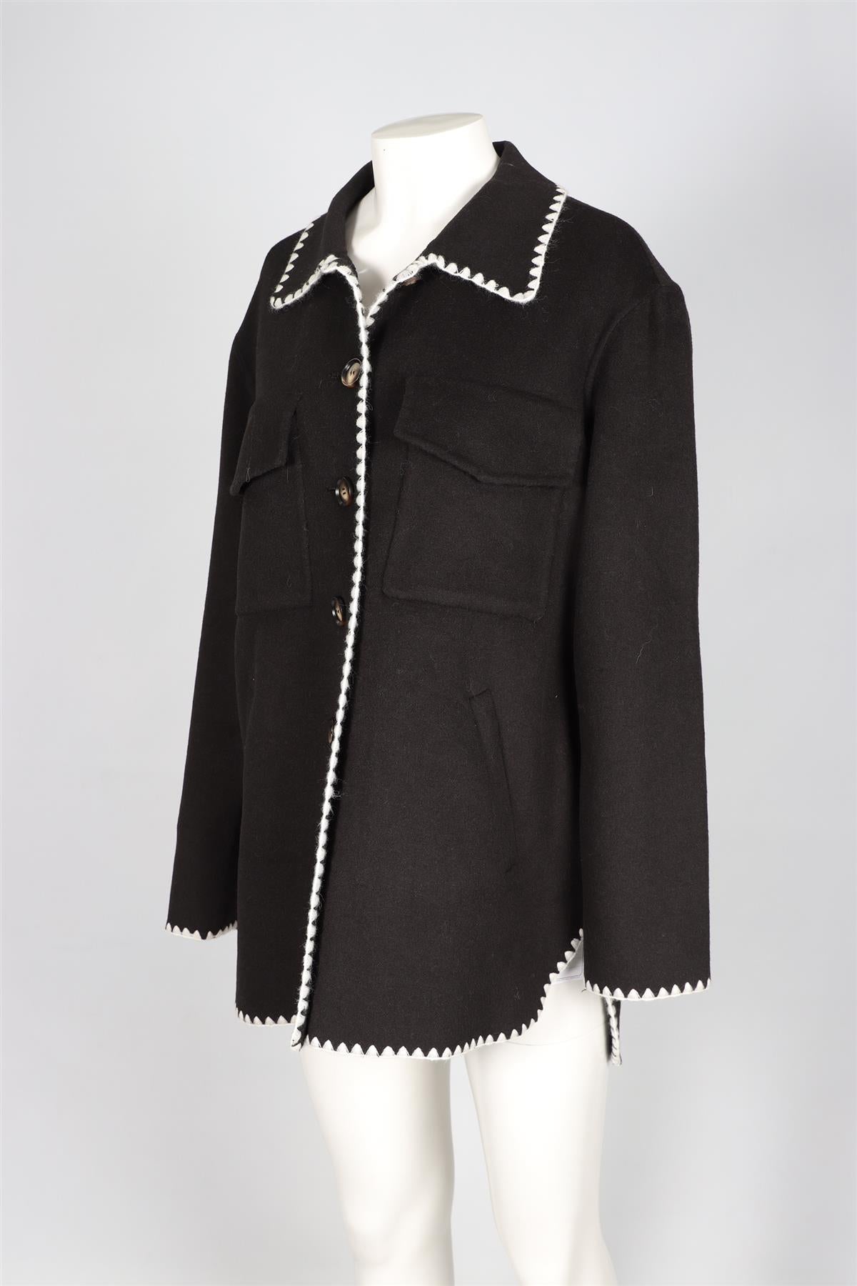 AVA ADORE BLACK WOOL JACKET IT 42 UK 10