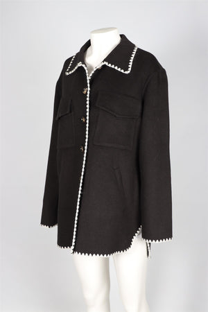 AVA ADORE BLACK WOOL JACKET IT 42 UK 10