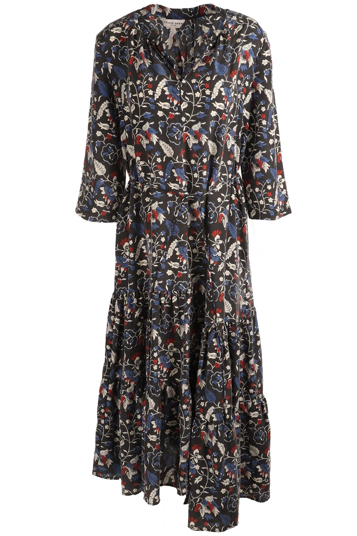 APIECE APART MULTI SILK MAXI DRESS US 8 UK 12