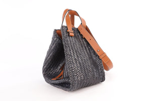 LOEWE NAVY HAMMOCK MEDIUM LEATHER TOTE BAG