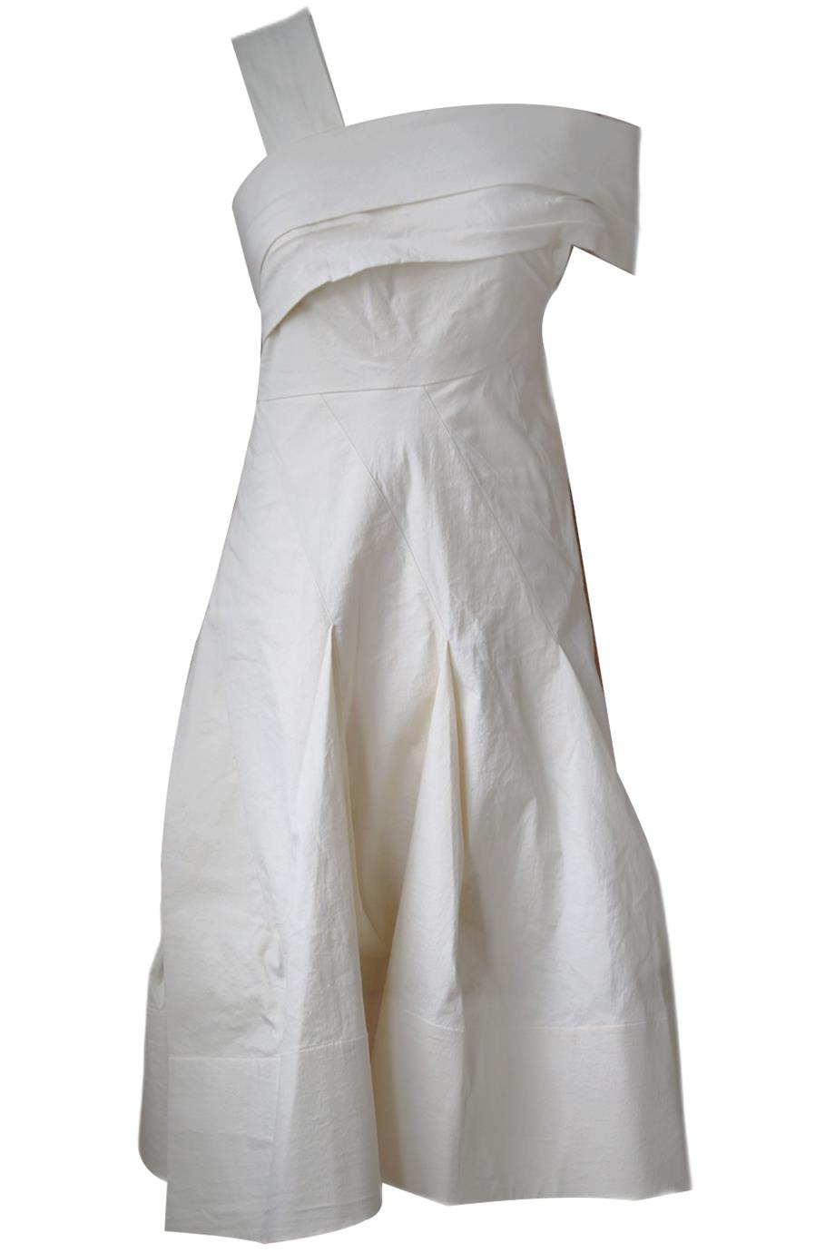 DONNA KARAN OFF SHOULDER PANEL DRESS US 2 UK 6