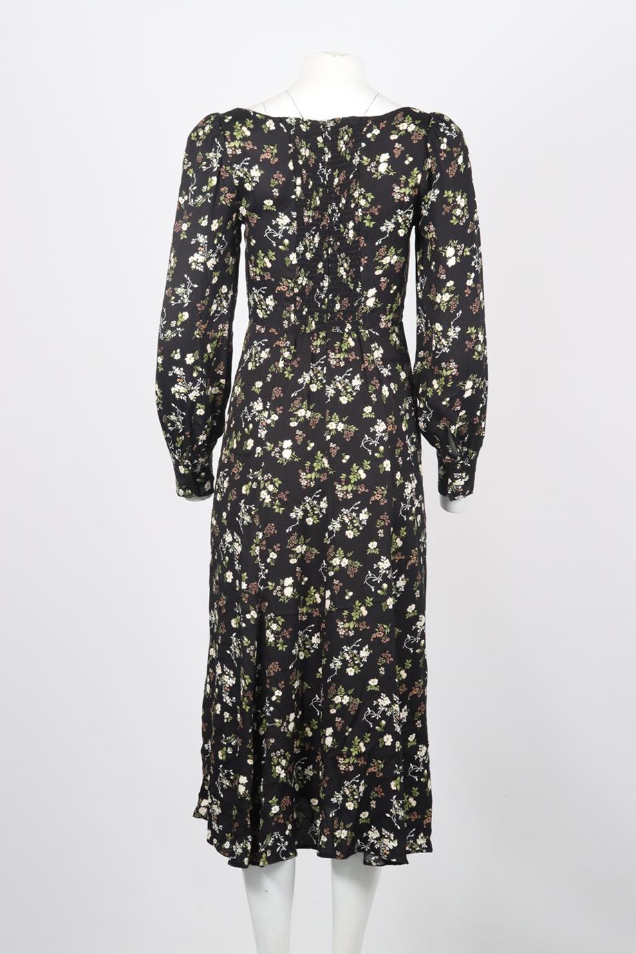 REFORMATION FLORAL PRINT CREPE MIDI DRESS US 4 UK 8