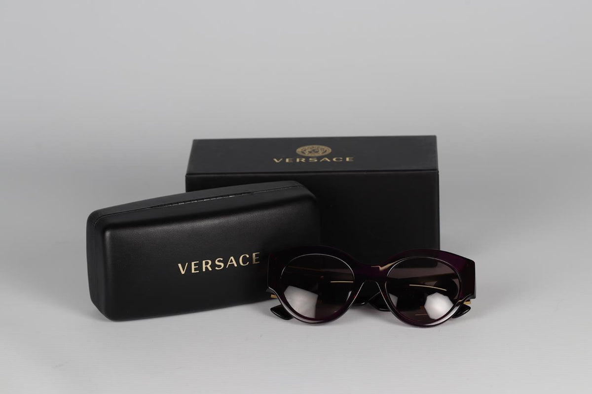 VERSACE MEDUSA ROUND FRAME ACETATE SUNGLASSES