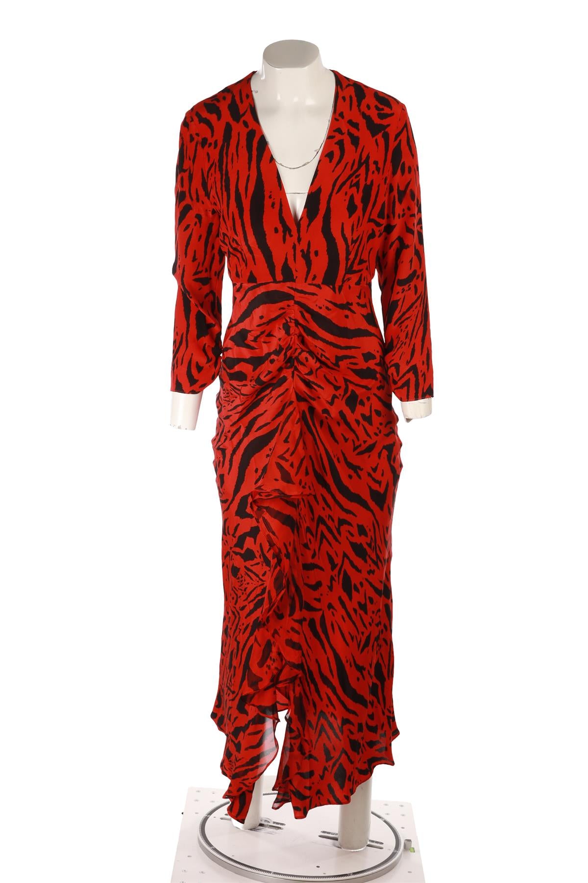 RED CREPE MAXI DRESS