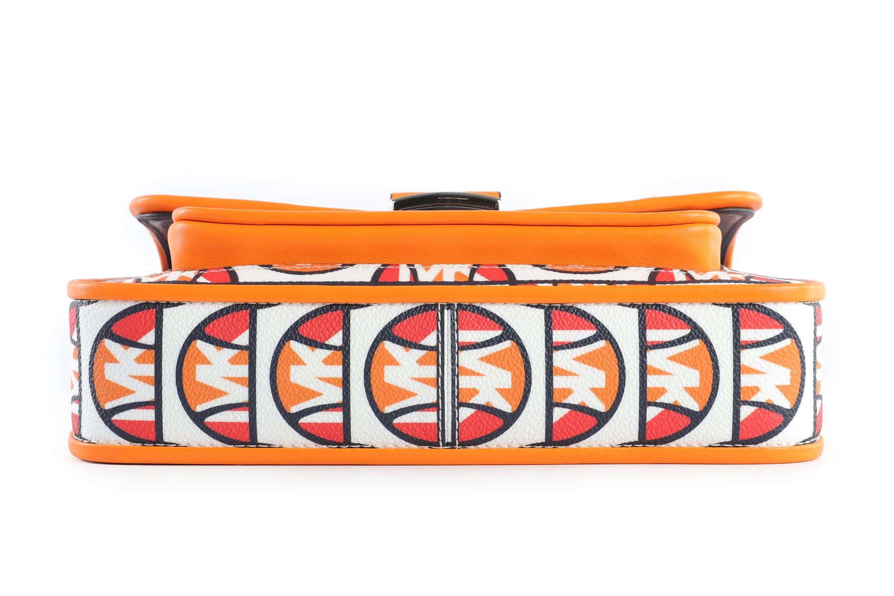 MICHAEL KORS + ELLESSE ORANGE BRADSHAW CANVAS SHOULDER BAG