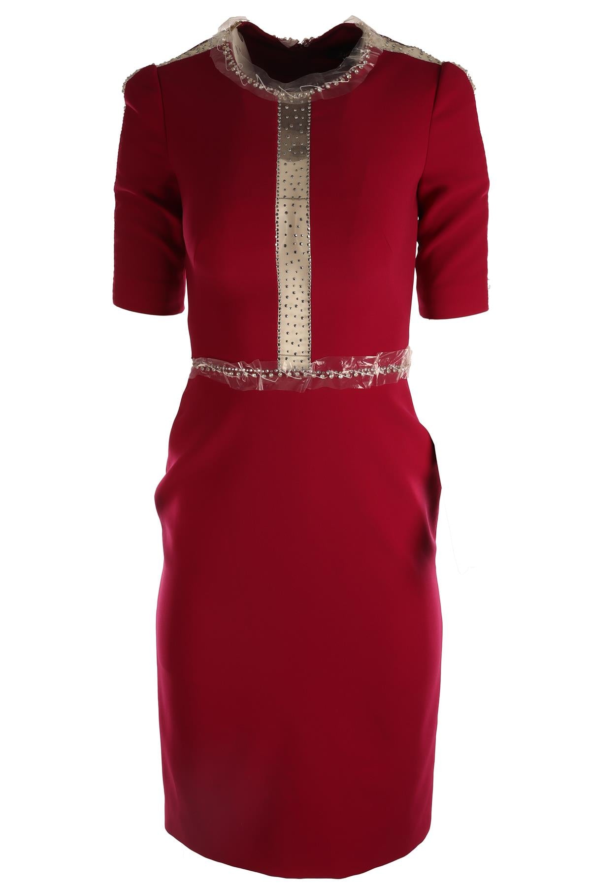 JENNY PACKHAM PINK CREPE MIDI DRESS UK 6