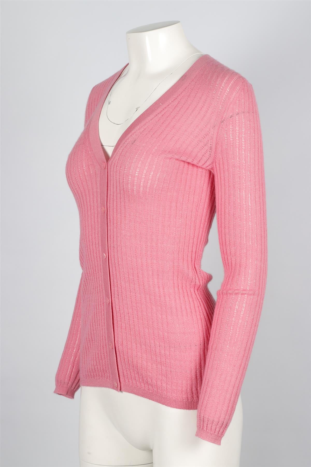 GABRIELA HEARST PINK CASHMERE CARDIGAN SMALL