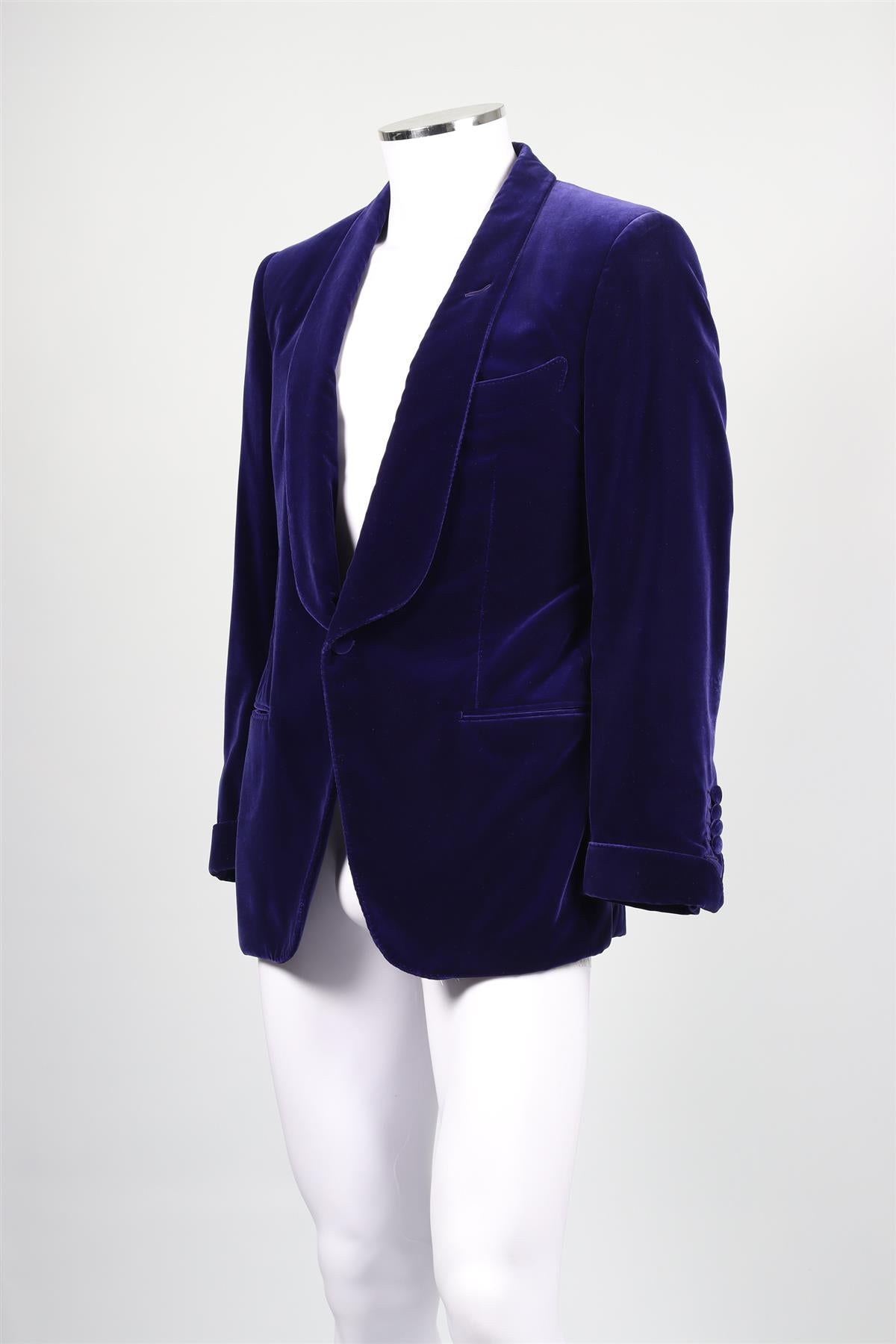 TOM FORD BLUE MEN'S VELVET BLAZER IT 52 UK 42