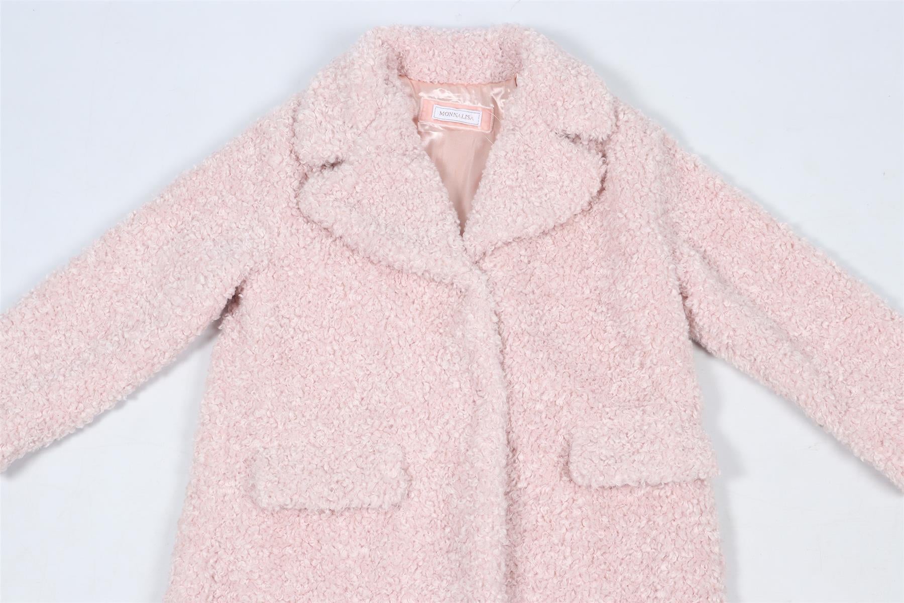 MONNALISA PINK KIDS GIRLS FAUX SHEARLING COAT 8 YEARS