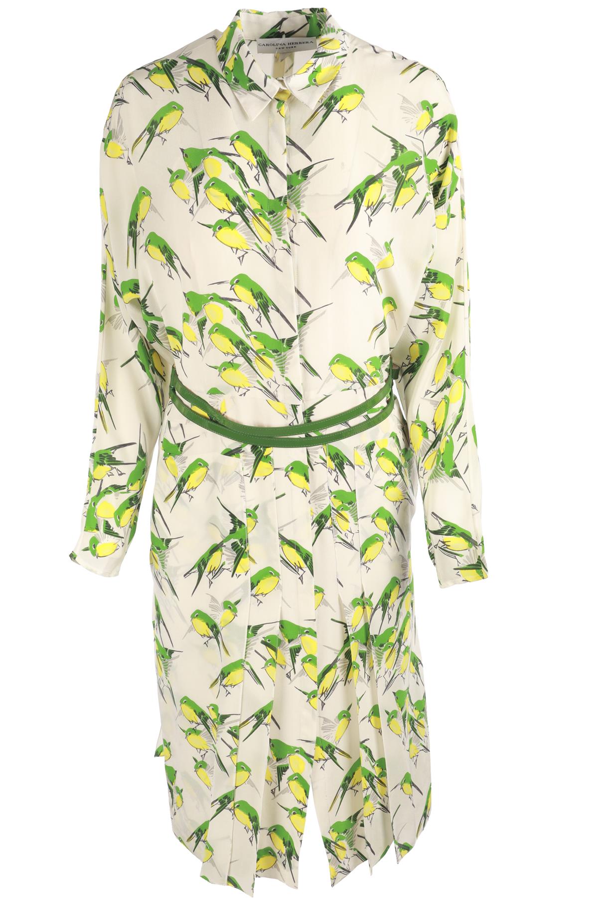 CAROLINA HERRERA WHITE 2012 SILK MIDI DRESS US 6