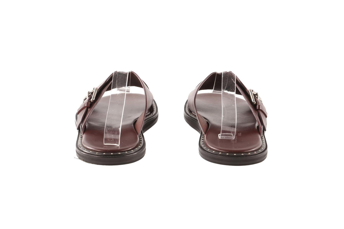 LOUIS VUITTON MAROON MEN'S LEATHER SANDALS EU 41.5 UK 7.5 US 8.5