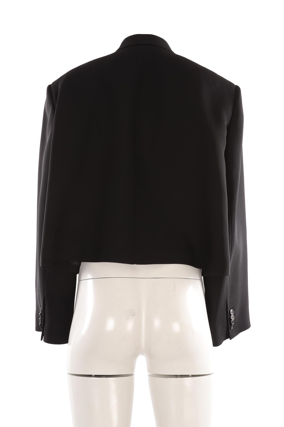 KHAITE BLACK WOVEN BLAZER US 0 UK 4