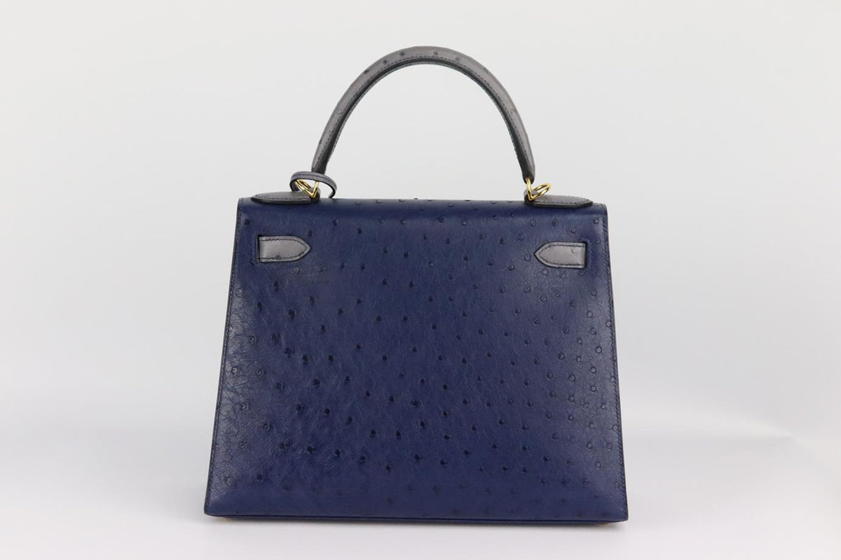 HERMÈS 2017 SPECIAL ORDER KELLY SELLIER 28CM OSTRICH LEATHER BAG