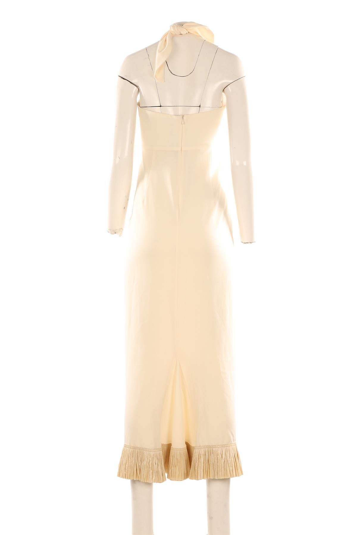 JOHANNA ORTIZ CREAM CREPE MAXI DRESS UK 8