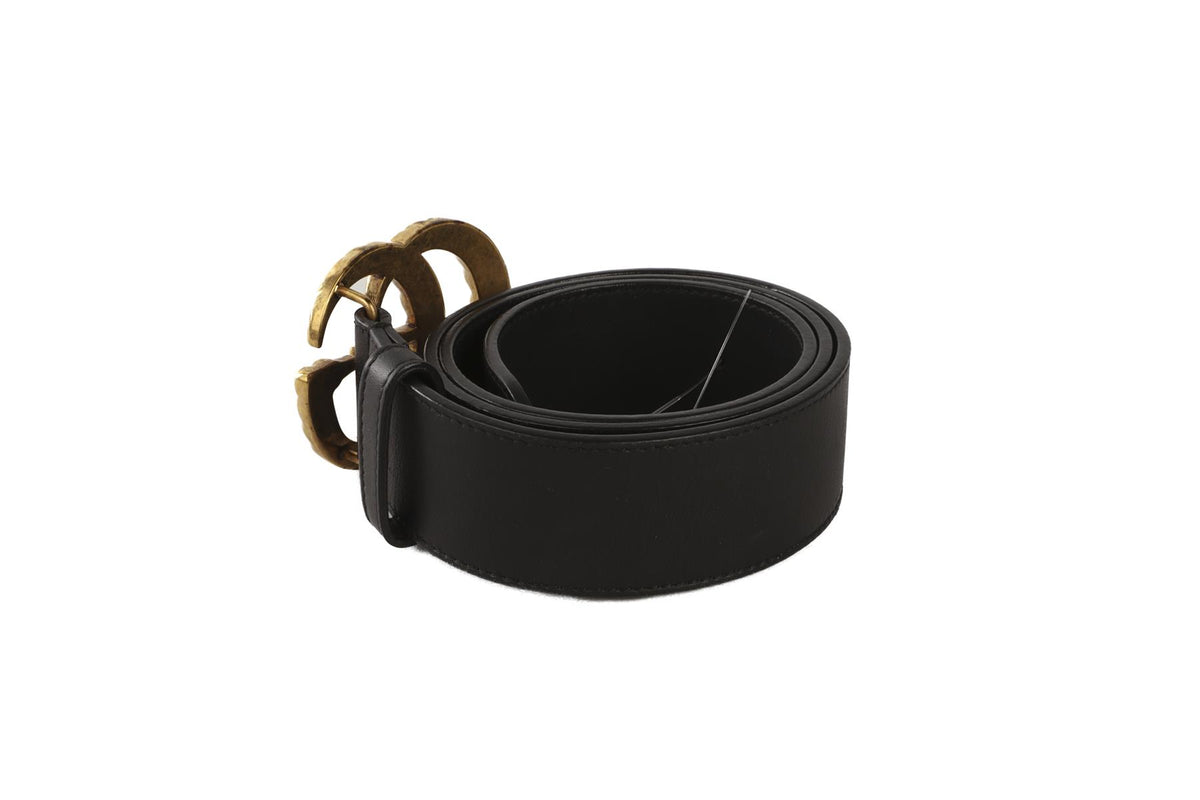 GUCCI BLACK GG LEATHER WAIST BELT 80CM