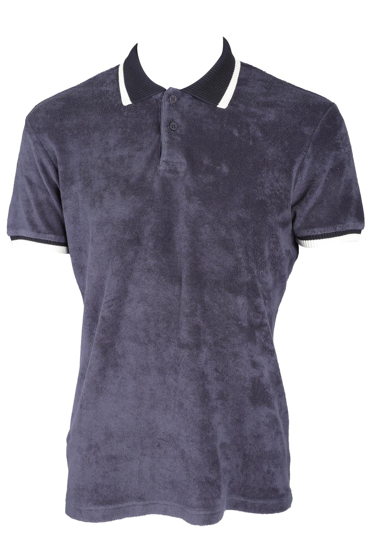 ORLEBAR BROWN NAVY MEN'S COTTON POLO SHIRT MEDIUM