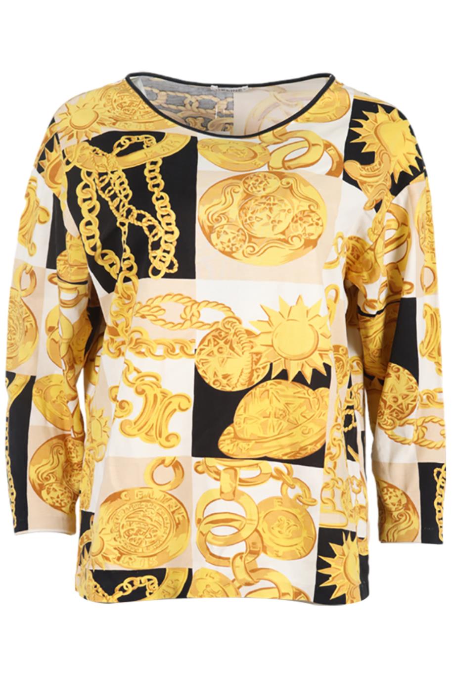 CELINE VINTAGE PRINTED COTTON TOP LARGE