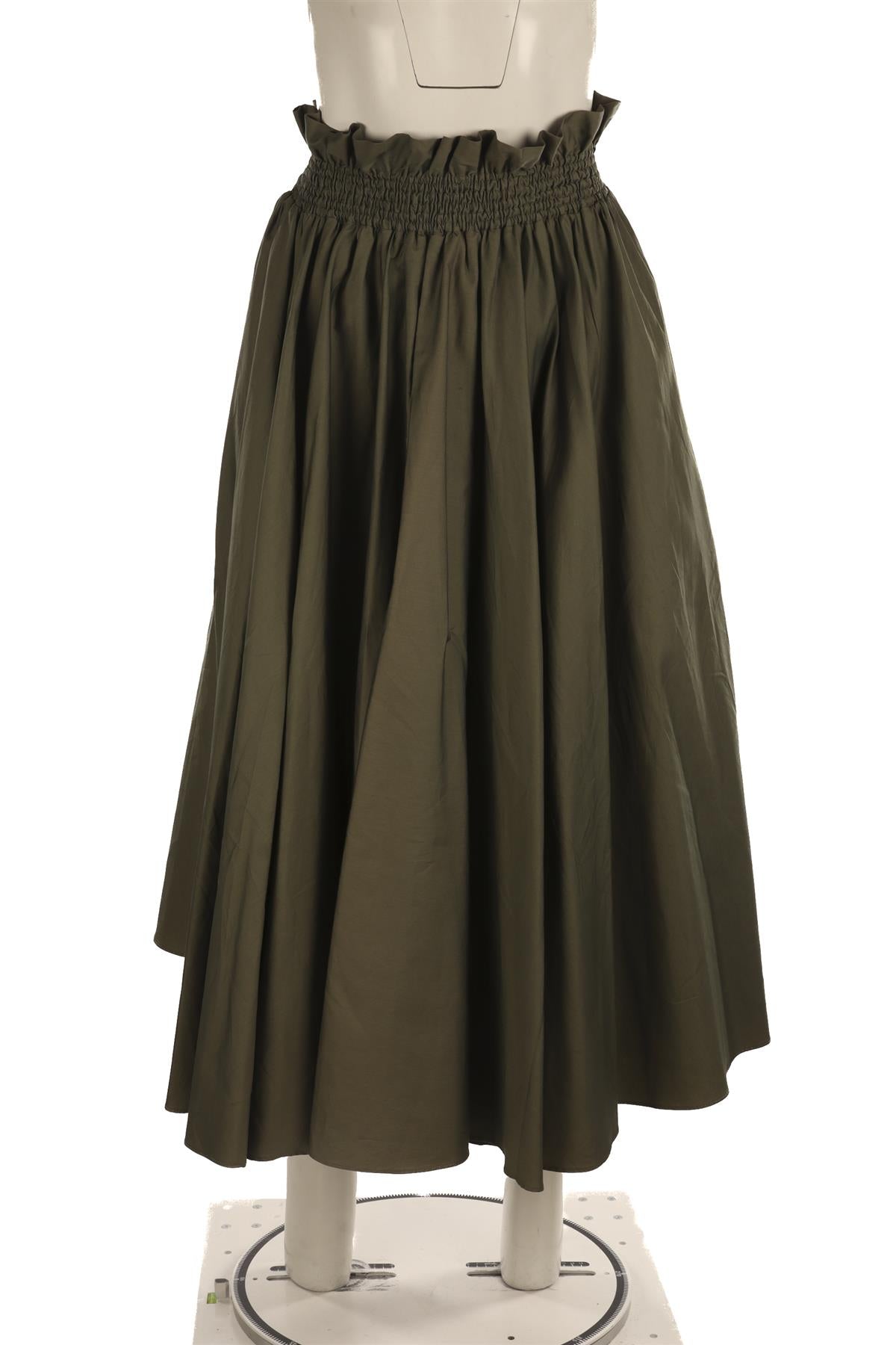 OLISTIC THE LABEL GREEN COTTON MIDI SKIRT SMALL