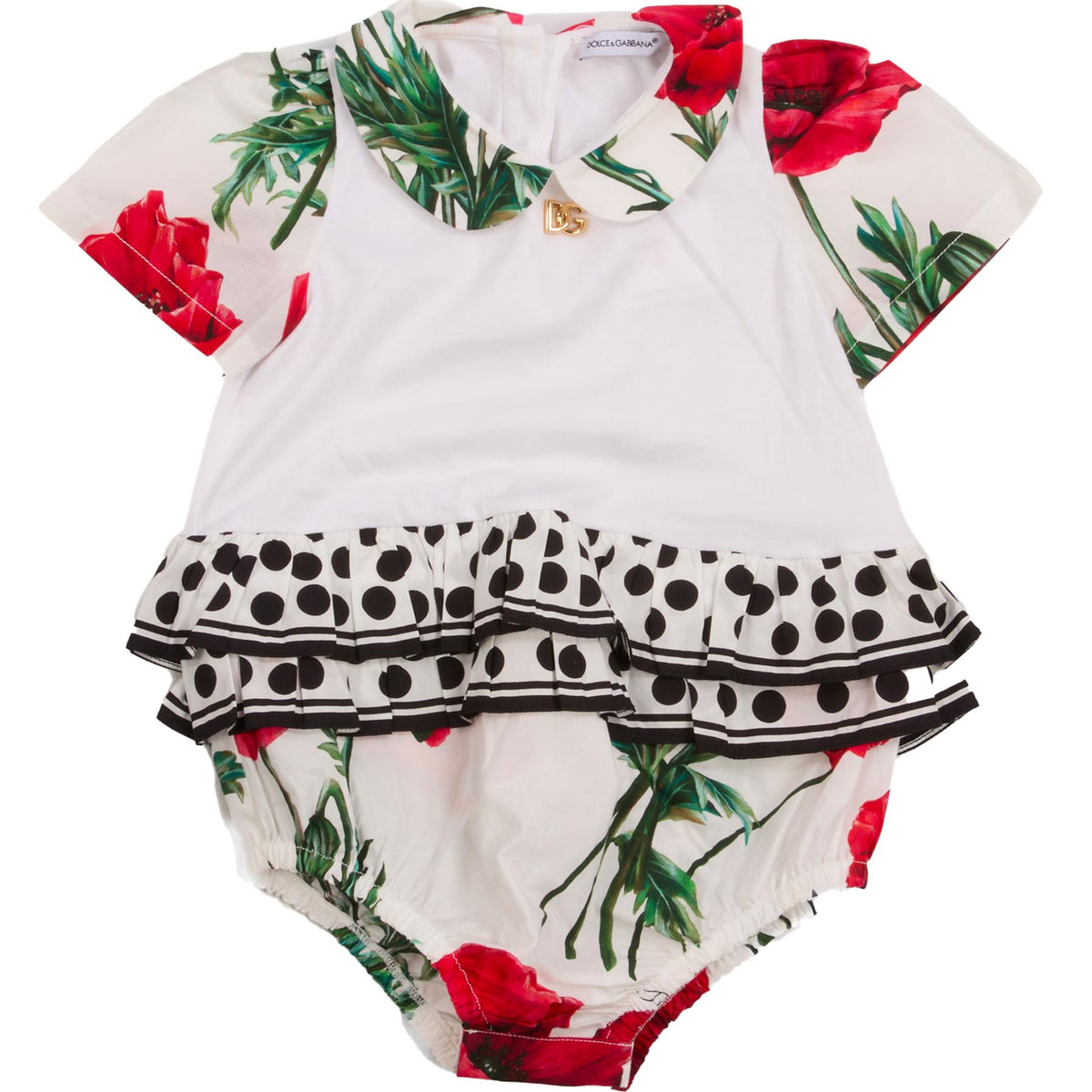 DOLCE & GABBANA WHITE BABY GIRLS ONESIE 12-18 MONTHS