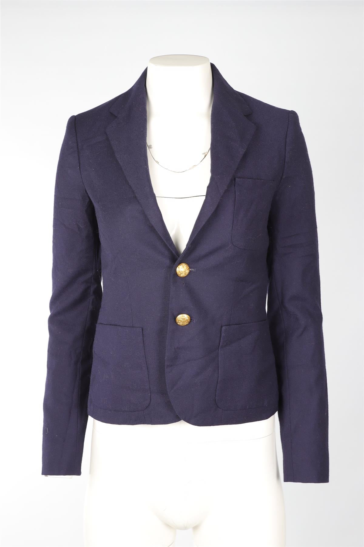 RALPH LAUREN RUGBY NAVY WOOL BLAZER US 0 UK 4