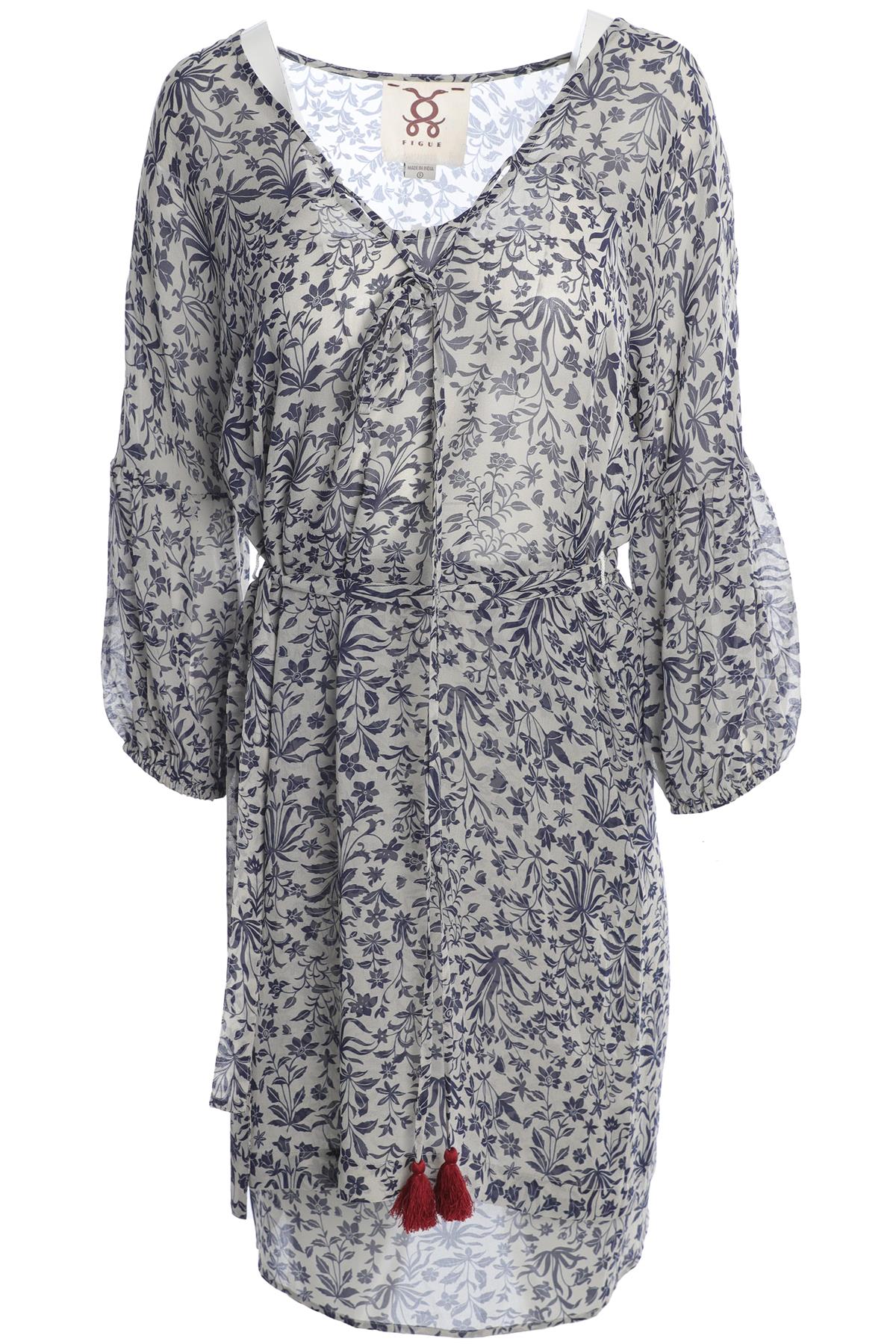 FIGURE BLUE SILK MINI DRESS SMALL