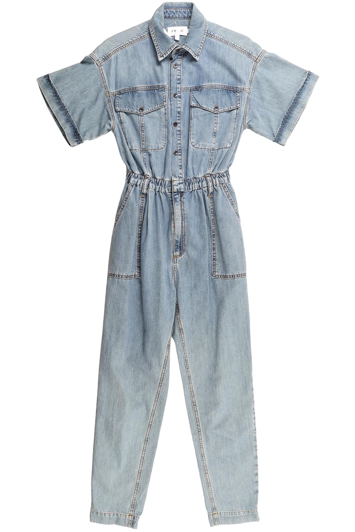 FRAME BLUE DENIM JUMPSUIT XXSMALL