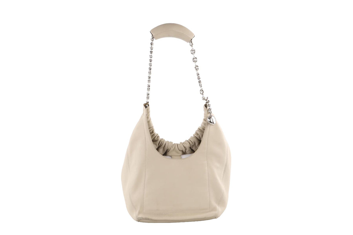 LOEWE ECRU SQUEEZE SMALL LEATHER SHOULDER BAG