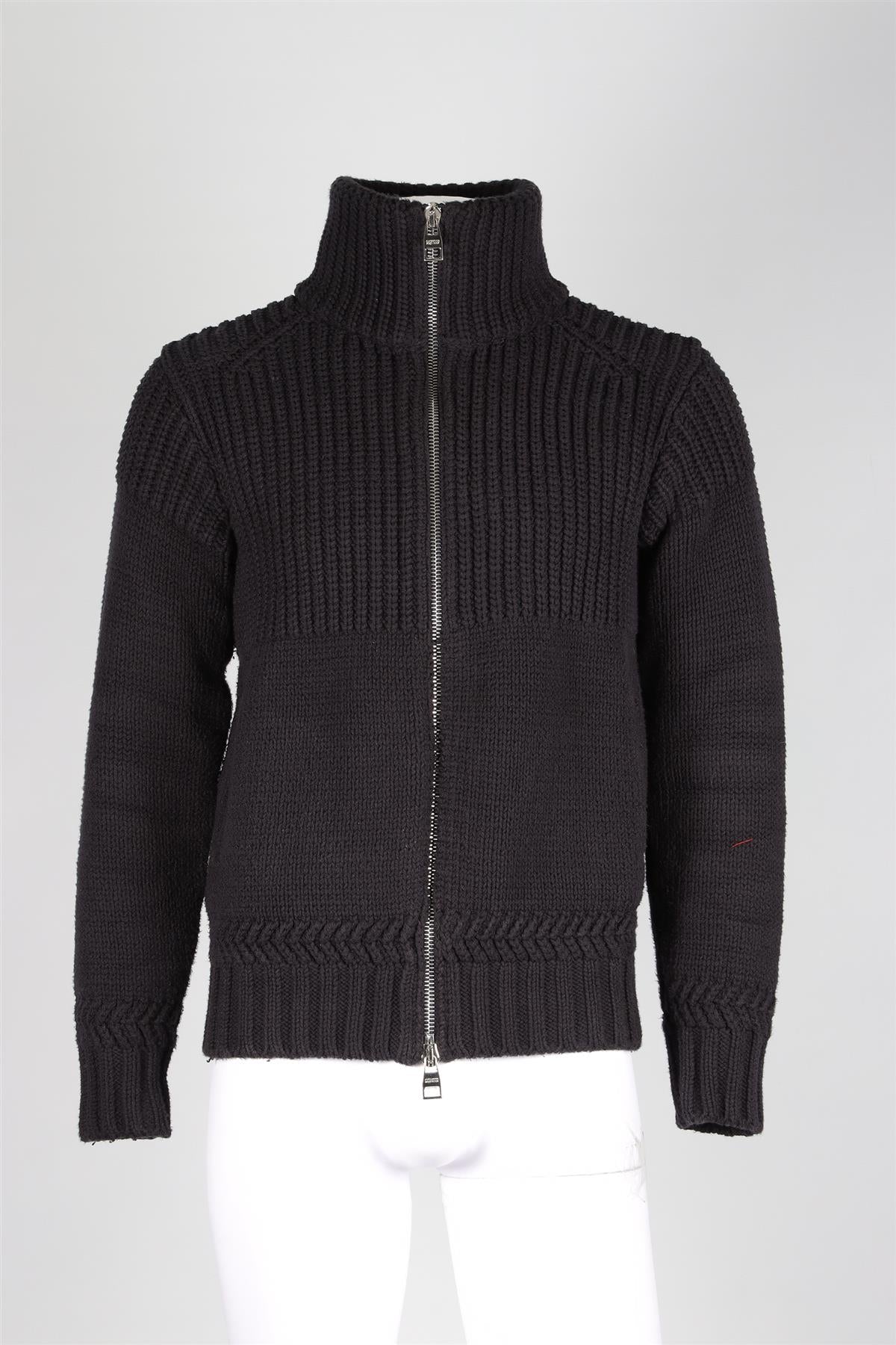 ALEXANDER MCQUEEN NAVY MEN'S WOOL CARDIGAN SMALL