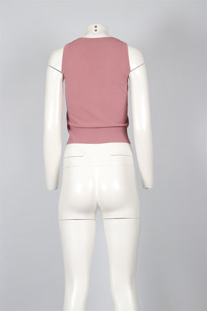 ALAÏA PINK KNIT TOP FR 38 UK 10