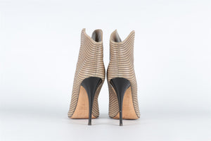 GIUSEPPE ZANOTTI TAUPE LEATHER ANKLE BOOTS EU 38.5 UK 5.5 US 8.5