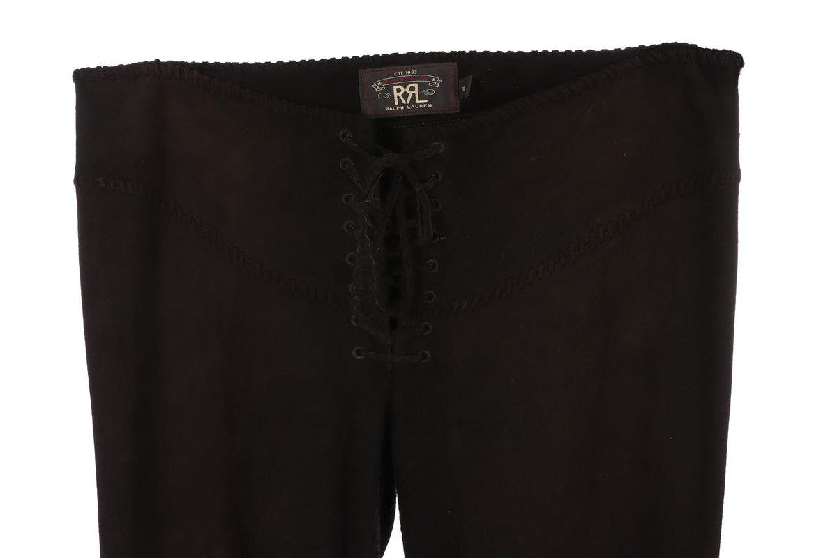 RRL RALPH LAUREN BLACK SUEDE STRAIGHT LEG PANTS W28