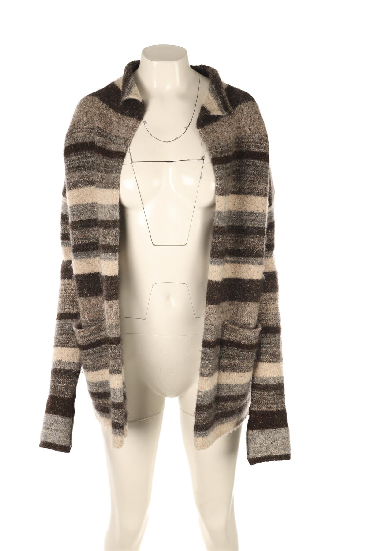 JAMES PERSE GREY WOOL CARDIGAN UK 8
