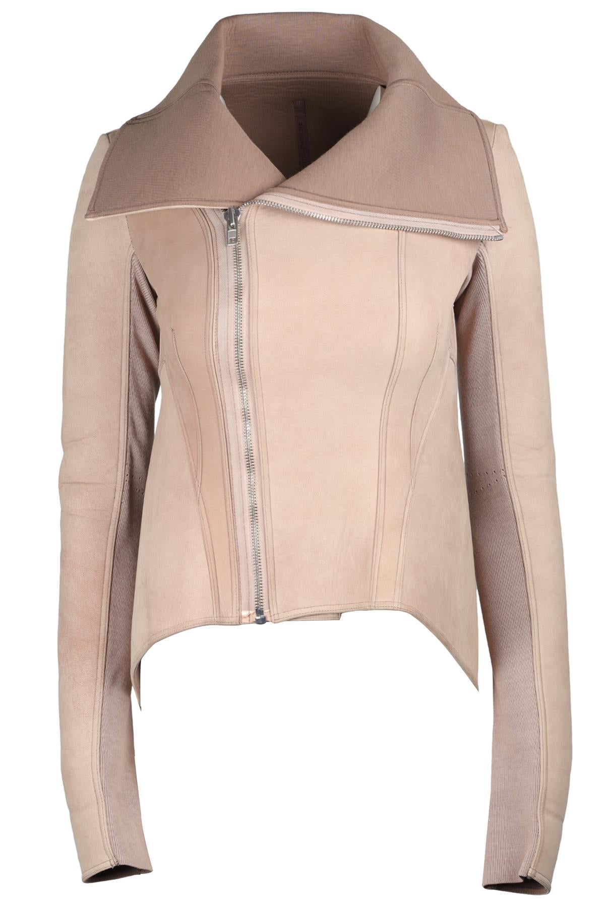 RICK OWENS LILIES BEIGE SUEDE JACKET UK 8