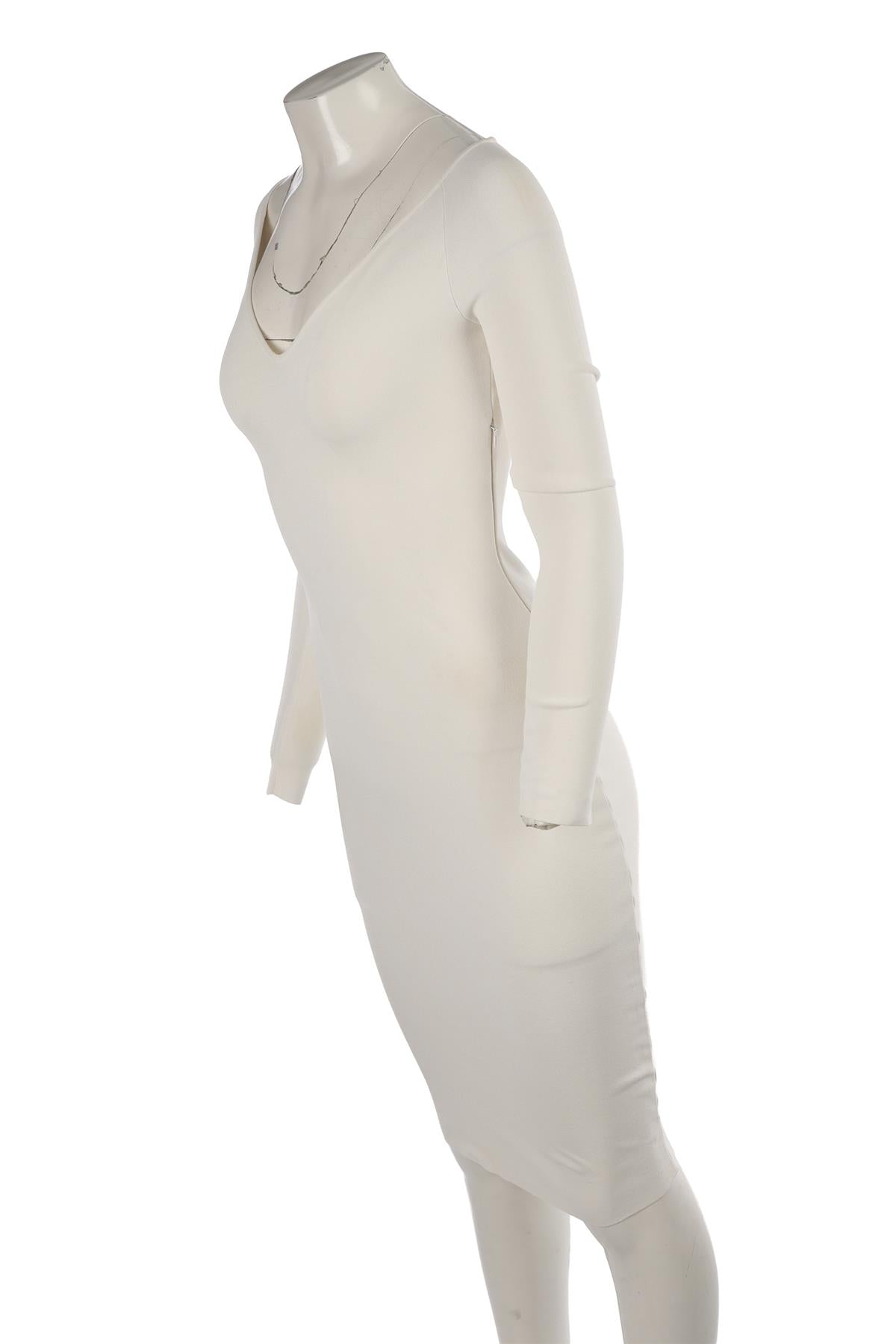 ECRU KNIT MIDI DRESS