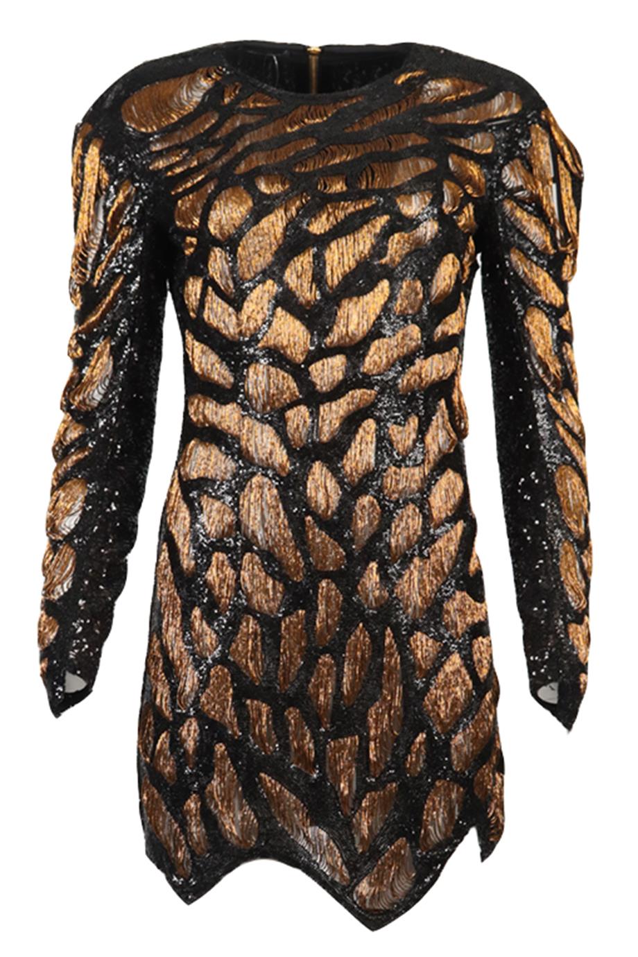 BALMAIN SEQUIN MINI DRESS FR 38 UK 10