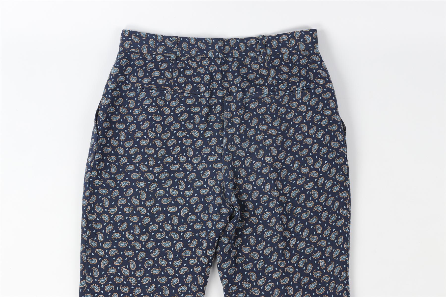 JOSEPH BLUE SILK STRAIGHT LEG PANTS FR 34 UK 6