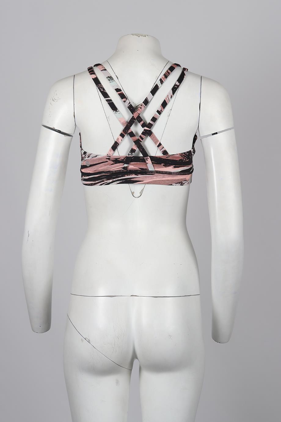 LULULEMON PRINTED JERSEY SPORTS BRA US 4 UK 8