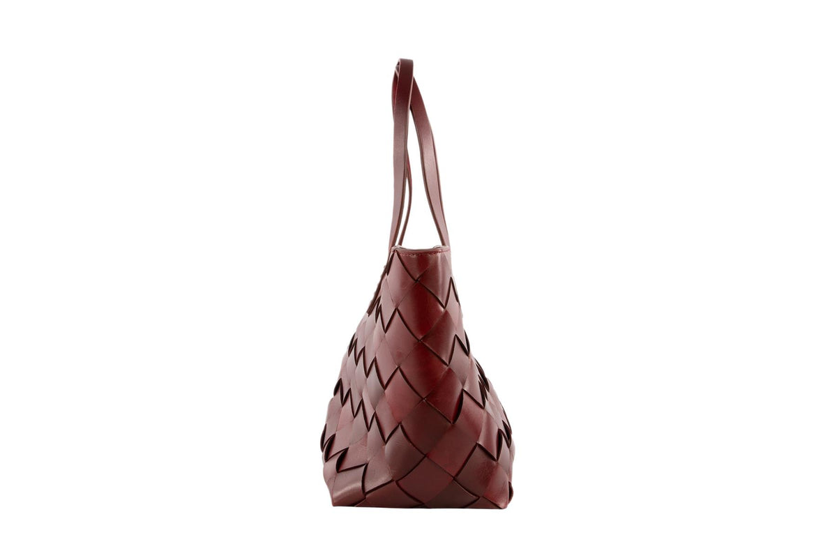 DRAGON DIFFUSION + THE MUSE BURGUNDY LEATHER SHOULDER BAG