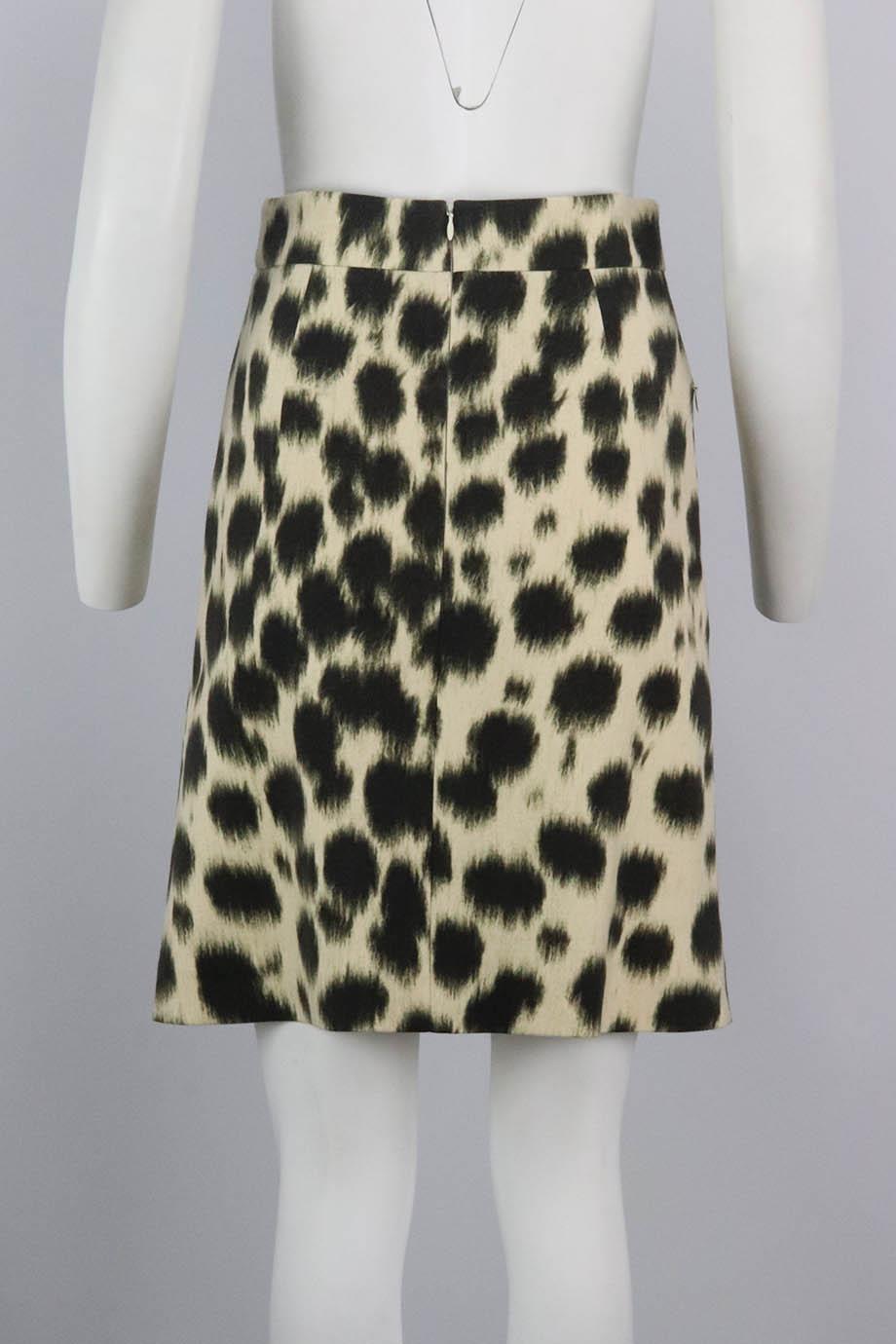 AKRIS PRINTED WOOL BLEND SKIRT US 4 UK 8
