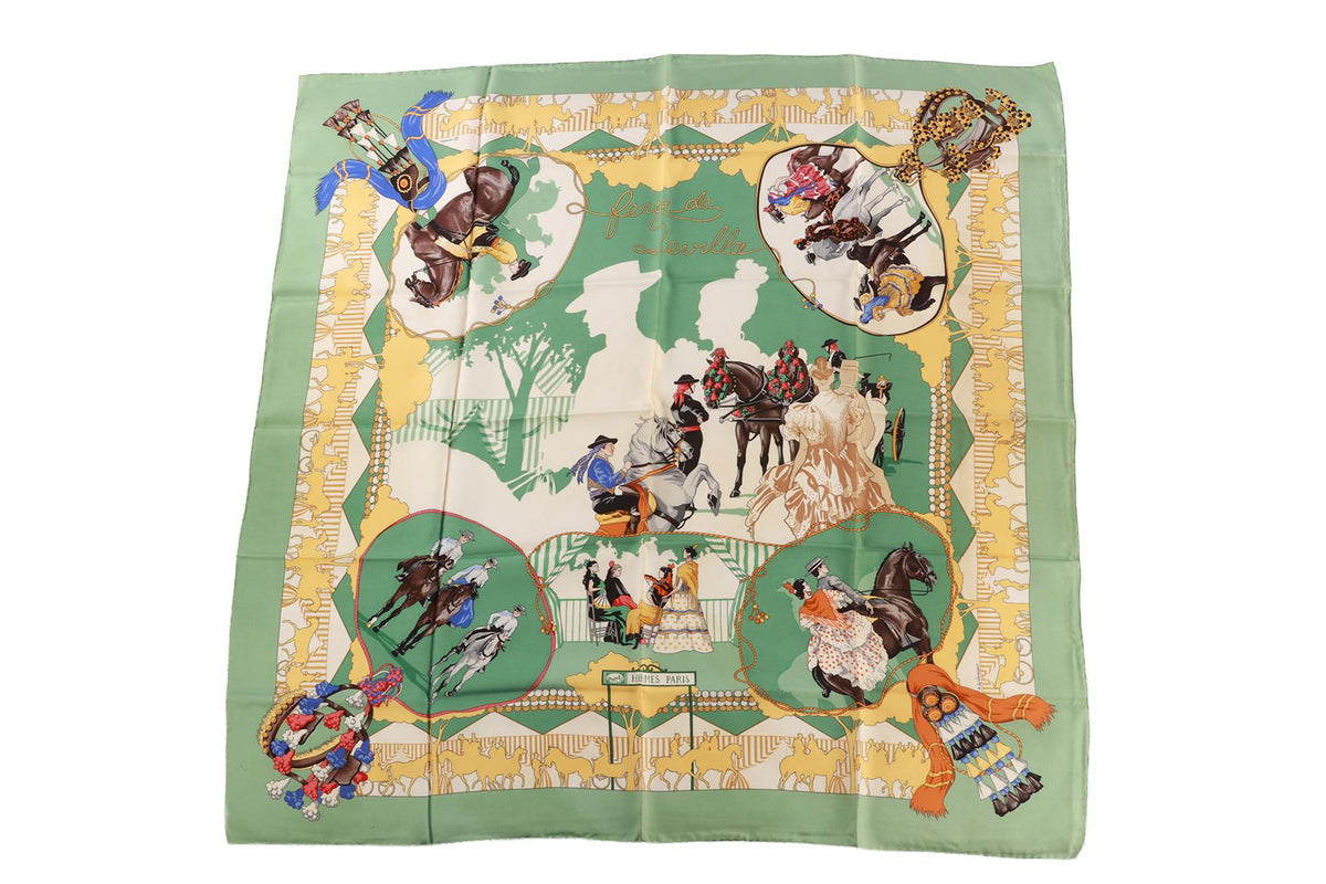 GREEN FERIA DE SEVILLA SILK SCARF