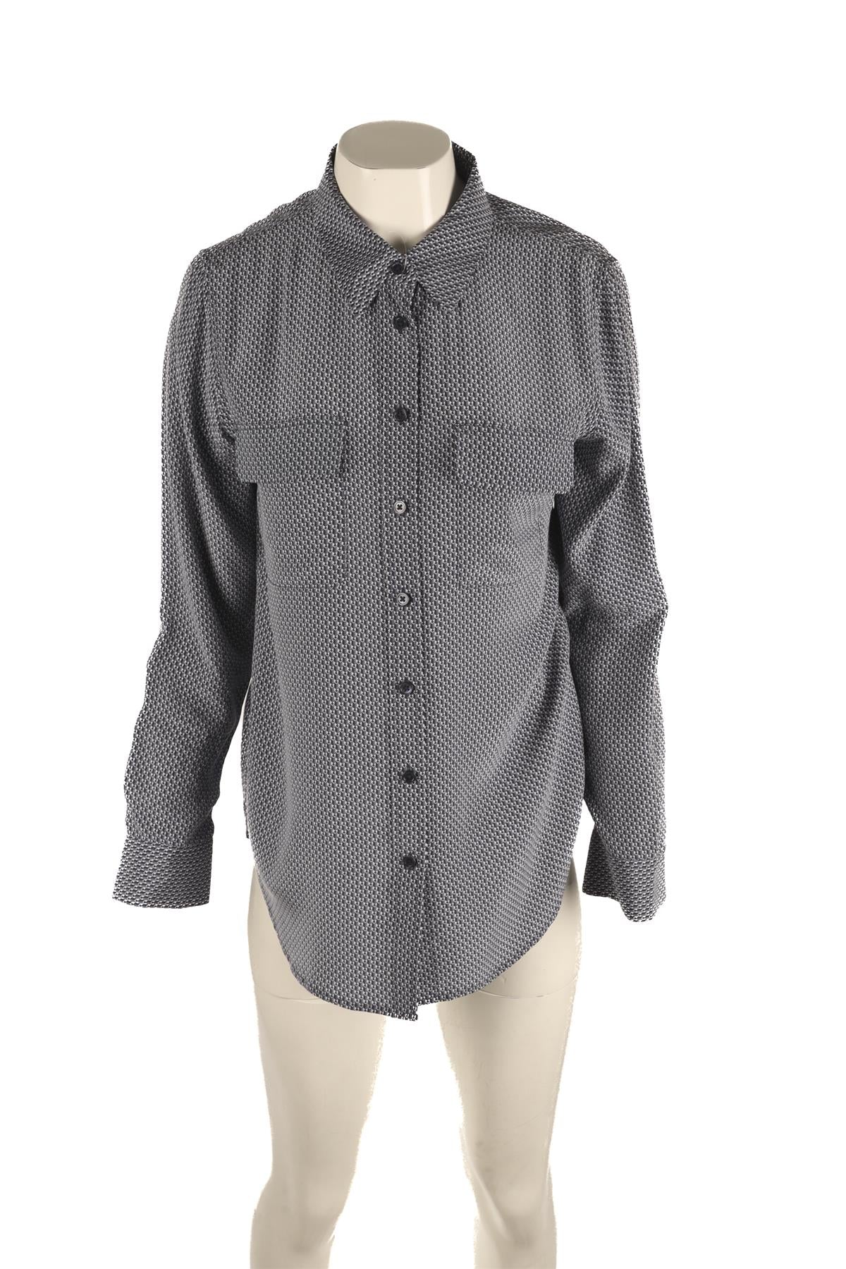 EQUIPMENT BLUE SILK SHIRT MEDIUM