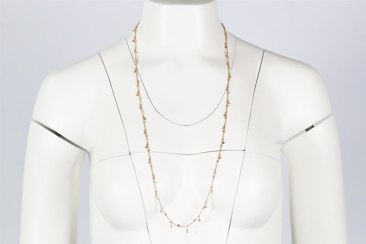 JACQUIE AICHE YELLOW GOLD AND PAVE DIAMOND BELLY CHAIN