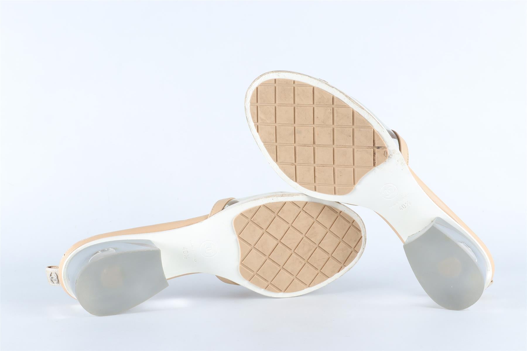 CHANEL BEIGE 2019 LEATHER MULES EU 40.5 UK 7.5 US 10.5